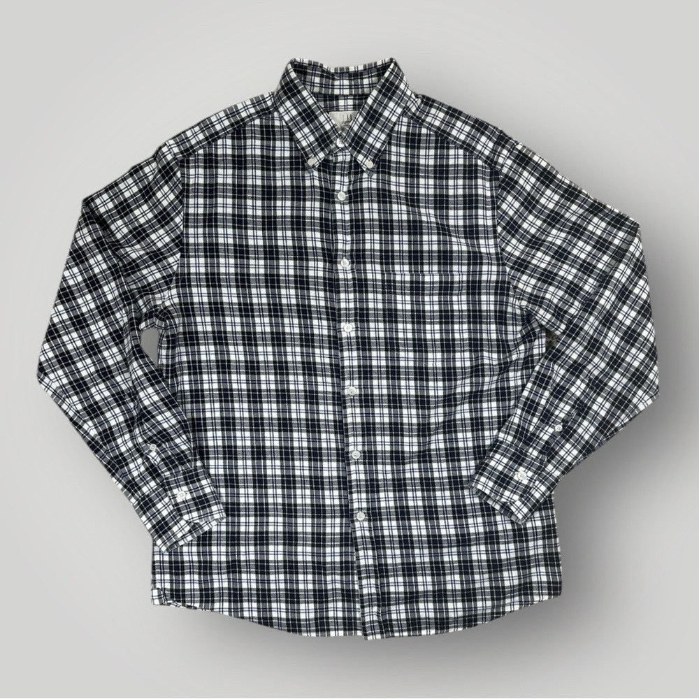 Dunhill London Plaid Button Down Shirt Men’s Large Made in Portugal Luxury